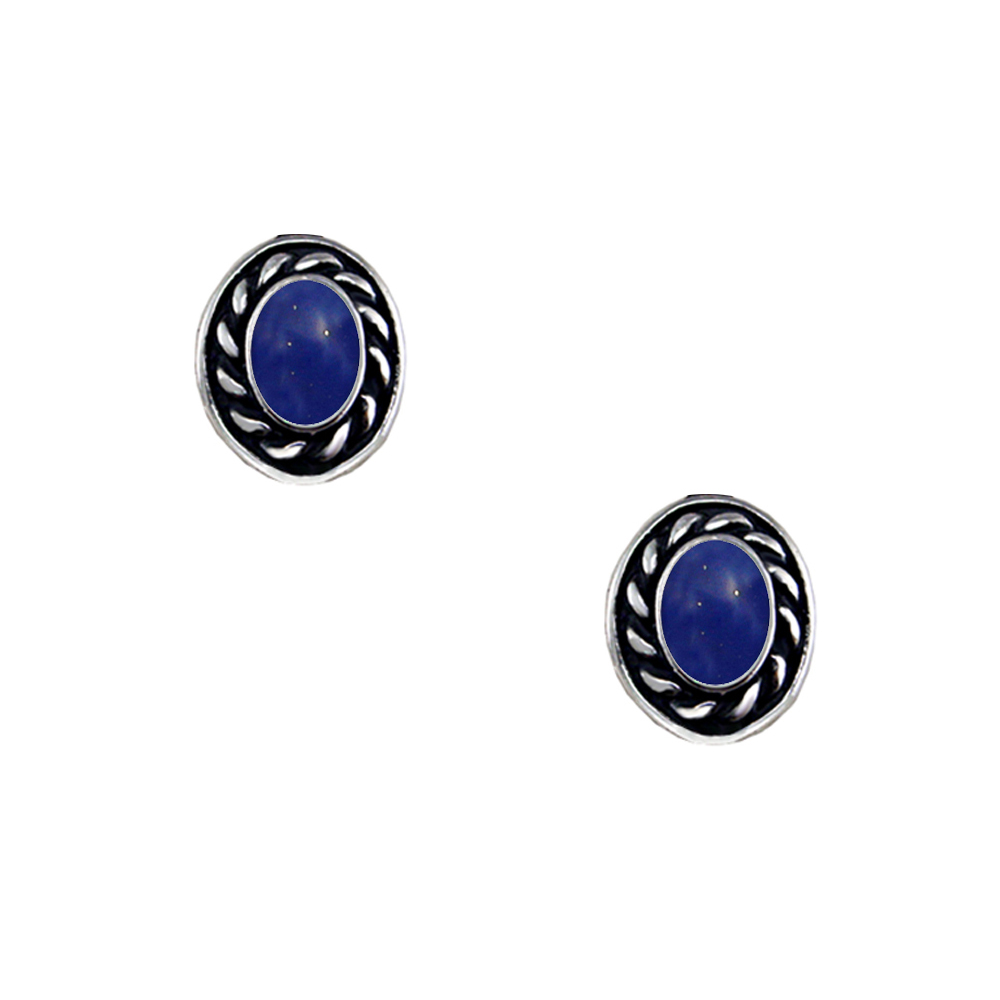 Sterling Silver Little Lapis Lazuli Post Stud Earrings